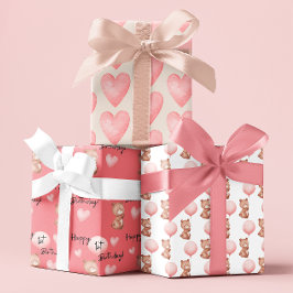 ベアファースト誕生日包装紙シート ラッピングペーパーシート