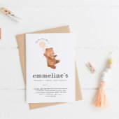 ベアファースト誕生日招待状オレンジバルーン 招待状