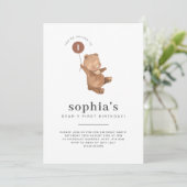 ベアファースト誕生日招待状テラコッタバルーン 招待状 (スタンド正面)