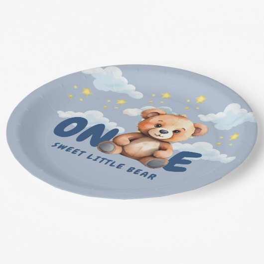 ベアファースト誕生日紙プレート ペーパープレート (アングル)