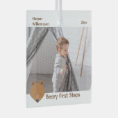 ベアフォトベビーファーストステップクリスマス ガラスオーナメント (正面右)