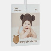 ベアフォトベビー初めてのクリスマス ガラスオーナメント (正面右)