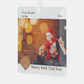 ベアフォト最高のパパクリスマス ガラスオーナメント (正面左)