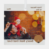 ベアフォト最高のパパクリスマス ガラスオーナメント (裏面)