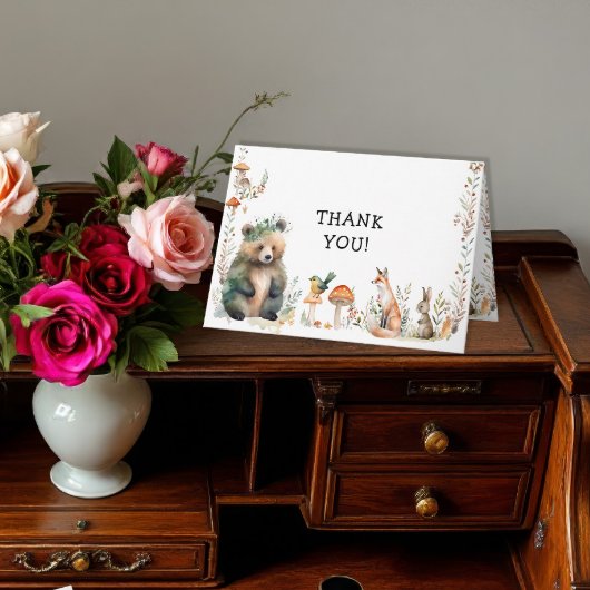 ベアフォレストかわいい動物ディアウッドランド誕生日 カード