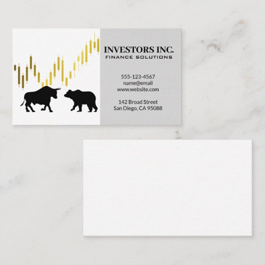 ベアブルロゴ |ろうそく棒グラフ 名刺 (正面/裏面)