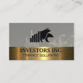 ベアブルロゴ |株価チャート |金属金ゴールド 名刺 (正面)