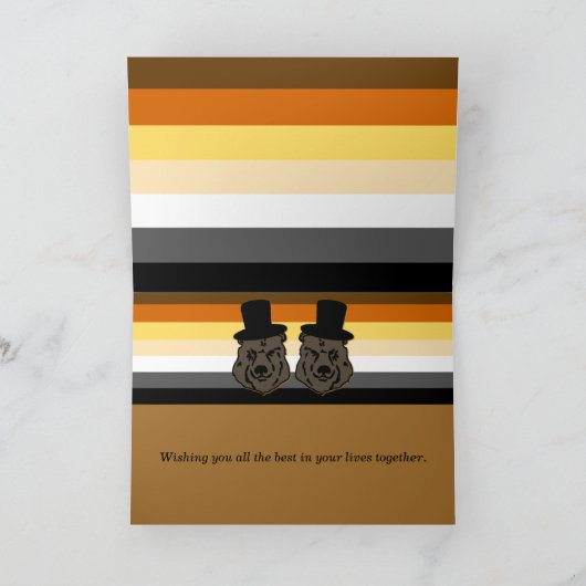 ベアプライドはゲイの結婚おめでとうカードを持つ カード (内部)