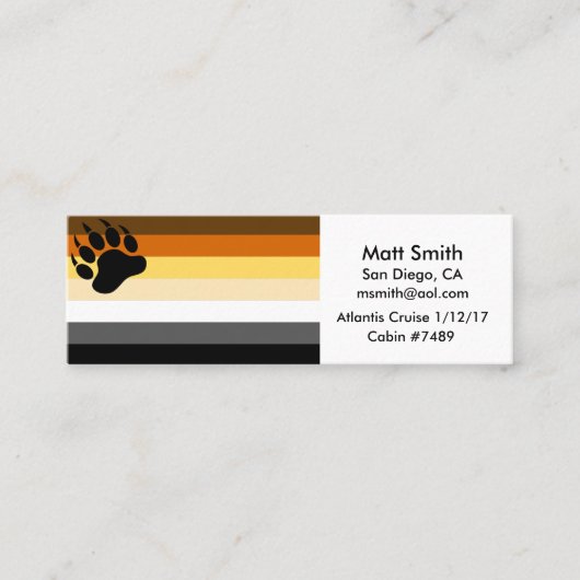 ベアプライドゲイクルーズカード スキニー名刺 (正面)