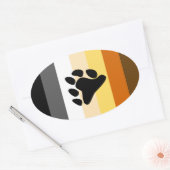 ベアプライドストライプのポーバーティカル 楕円形シール (封筒)