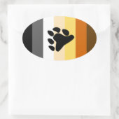 ベアプライドストライプのポーバーティカル 楕円形シール (バッグ)