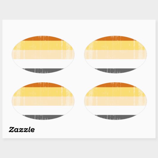 ベアプライドストライプ動揺してデザイン 楕円形シール (シート)