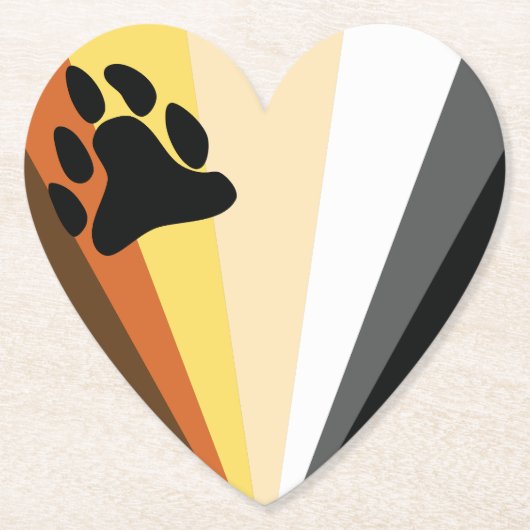 ベアプライドハート紙コースター ペーパーコースター (正面)