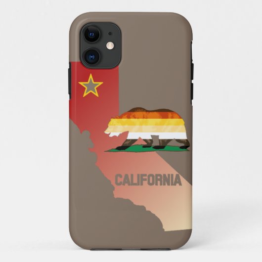 ベアプライドフラグカリフォルニアベア Case-Mate iPhoneケース (裏面)