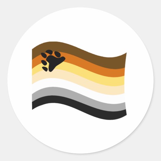 ベアプライドポーウェーブフラグ ラウンドシール (正面)