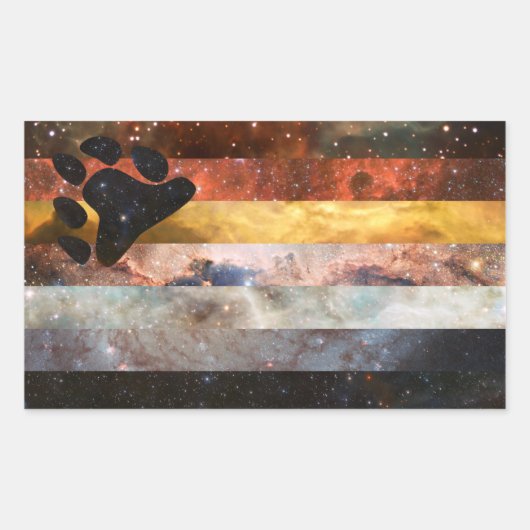 ベアプライド星雲フラッグステッカー 長方形シール (正面)