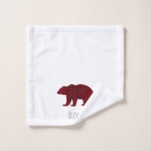 ベアプレイドタータンチェック名クリスマス バスタオルセット (ウォッシュタオル)