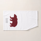 ベアプレイドタータンチェック名クリスマス バスタオルセット (ハンドタオル)