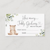 ベアベイビーシャワーは、どれくらいの数のテディグラハムを推測する エンクロージャーカード (正面)