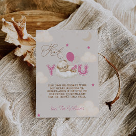 ベアベビーシャワーは非常にピンク サンキューカード