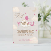 ベアベビーシャワーは非常にピンク サンキューカード (スタンド正面)