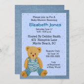 ベアベビーシャワー招待状 招待状 (正面/裏面)