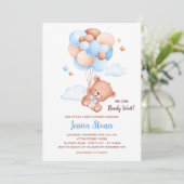 ベアベビーシャワー招待状- Balloon Sky Boys 招待状 (スタンド正面)