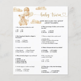 ベアベビートリビア |赤ちゃんシャワーゲーム