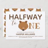 ベアベビーハーフ誕生日招待状 招待状 (正面/裏面)