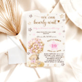 ベアベビーピンクガールベビーシャワーヴィンテージ 招待状