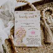 ベアベビーピンクガールベビーシャワーヴィンテージ 招待状