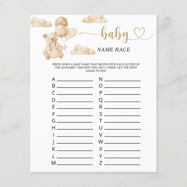 ベアベビー名のレースゲーム (正面)