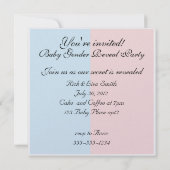 ベアベビー性別表示パーティの招待状 招待状 (裏面)