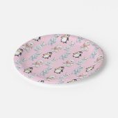 ベアペンギン猫シームレスパターン紙プレート ペーパープレート (アングル)