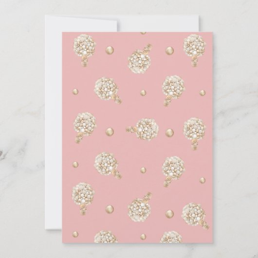 ベアホットエアバルーンピンクの女の子ベビーシャワー 招待状 (裏面)