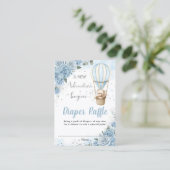 ベアホットエアバルーンブルーフローラおむつラッフル 名刺 (スタンド正面)