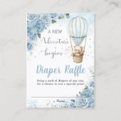 ベアホットエアバルーンブルーフローラおむつラッフル 名刺 (正面)