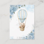 ベアホットエアバルーンブルーフローラブックベビー エンクロージャーカード (裏面)