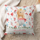 ベアホリデーカスタマイズ文字と名前20"X20" クッション (ブランケット)