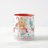 ベアホリデーカスタマイズ文字と名前 マグカップ (中央)