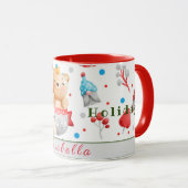 ベアホリデーカスタマイズ文字と名前 マグカップ (正面右)