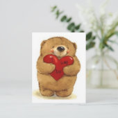 ベアホールディングハート – 私はあなたを愛する ポストカード (スタンド正面)