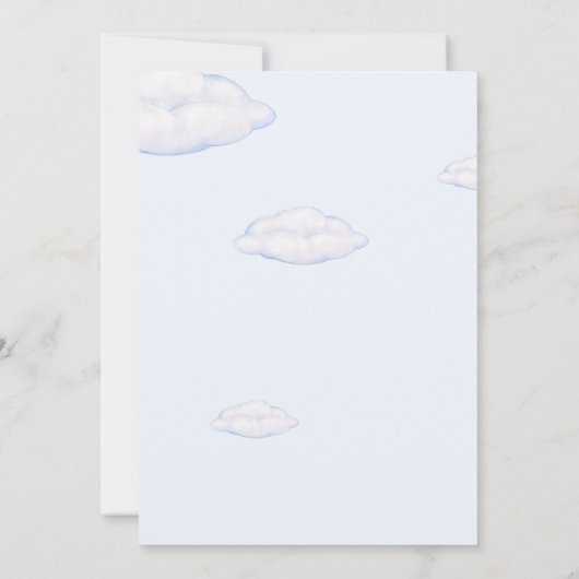 ベアボホブルーウォーター色ベビーシャワー 招待状 (裏面)