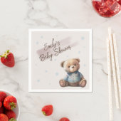 ベアボホモダンブルーベビーシャワー スタンダードカクテルナプキン (インサイチュ)