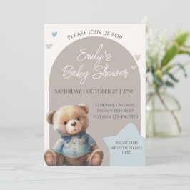 ベアボホモダンベイビーシャワー 招待状