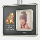 ベアボーイズベビー第1回クリスマスフォトオーナメント シルバープレートフレームオーナメント (左)
