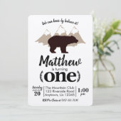 ベアボーイファースト誕生日ランバージャッククラフト 招待状 (スタンド正面)