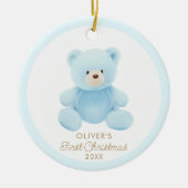 ベアボーイ初めてのクリスマスフォトオーナメント セラミックオーナメント (正面)