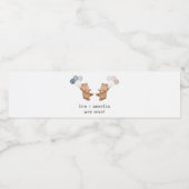 ベアボーイ女の子ツインズ – 合同誕生日 ペットボトルラベル (シングルラベル)