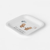 ベアボーイ女の子ツインズ – 合同誕生日 ペーパープレート (傾斜あり)